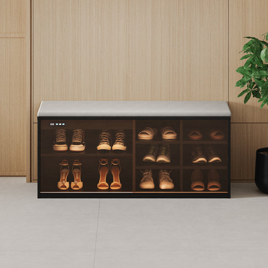 Shoe Bench, 3-Tier 43" L x 15" W x 19" H Black